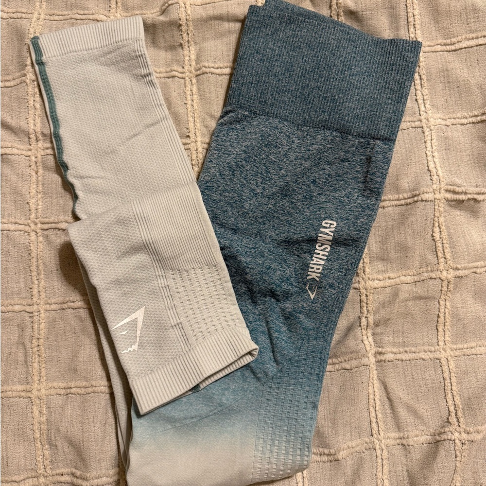 Gymshark Teal and Light Gray Leggings